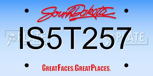IS5T257 South Dakota License Plate