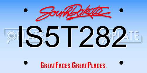 IS5T282 South Dakota License Plate