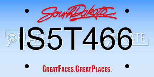 IS5T466 South Dakota License Plate