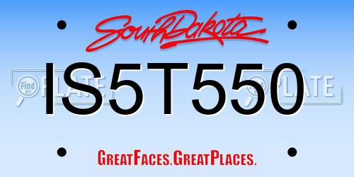 IS5T550 South Dakota License Plate