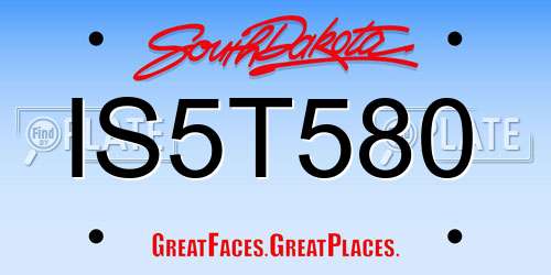IS5T580 South Dakota License Plate