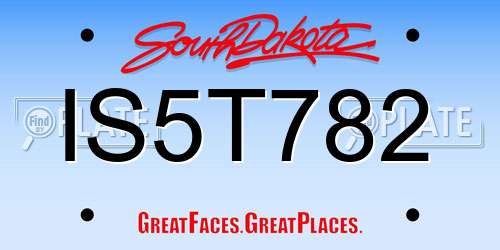IS5T782 South Dakota License Plate