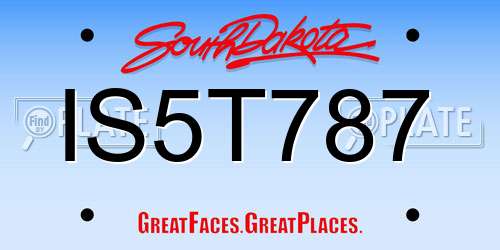 IS5T787 South Dakota License Plate
