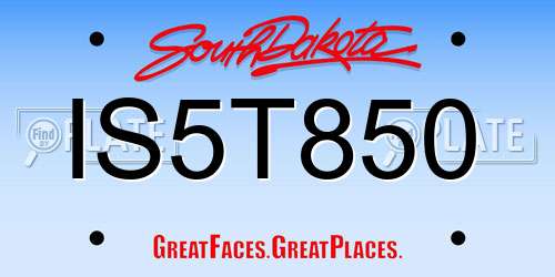 IS5T850 South Dakota License Plate