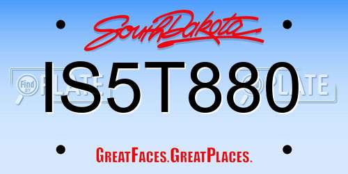 IS5T880 South Dakota License Plate