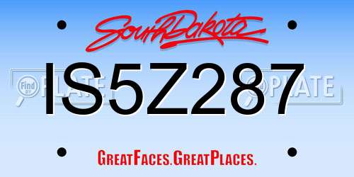 IS5Z287 South Dakota License Plate
