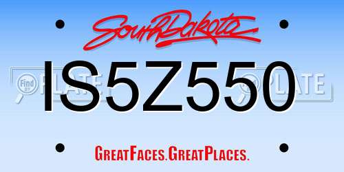 IS5Z550 South Dakota License Plate