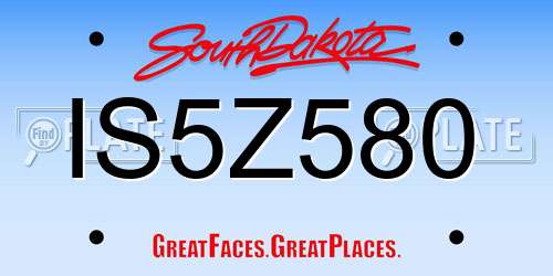 IS5Z580 South Dakota License Plate