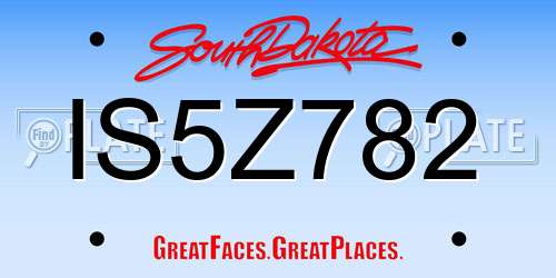 IS5Z782 South Dakota License Plate