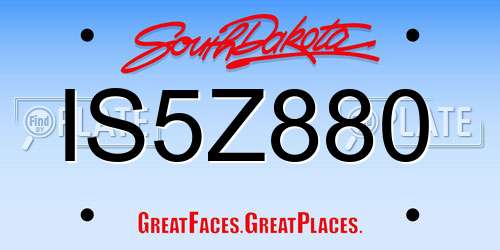 IS5Z880 South Dakota License Plate