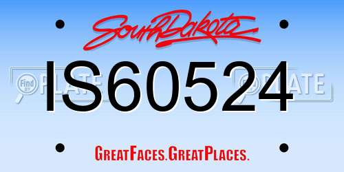 IS60524 South Dakota License Plate
