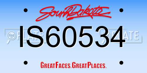 IS60534 South Dakota License Plate