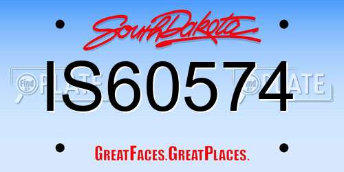 IS60574 South Dakota License Plate
