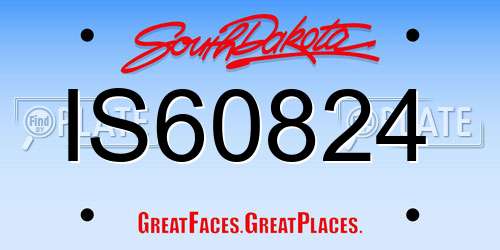 IS60824 South Dakota License Plate