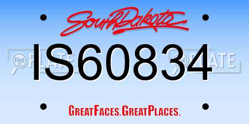 IS60834 South Dakota License Plate