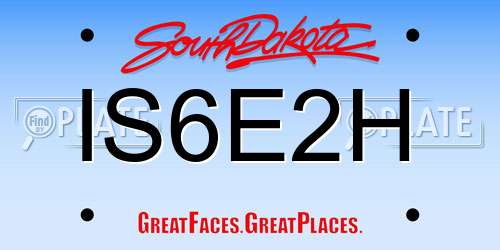 IS6E2H South Dakota License Plate
