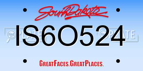 IS6O524 South Dakota License Plate