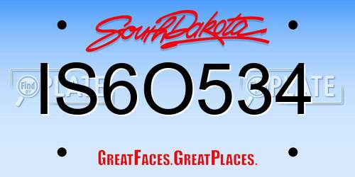 IS6O534 South Dakota License Plate