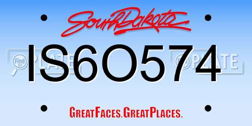 IS6O574 South Dakota License Plate