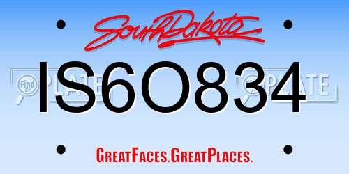 IS6O834 South Dakota License Plate