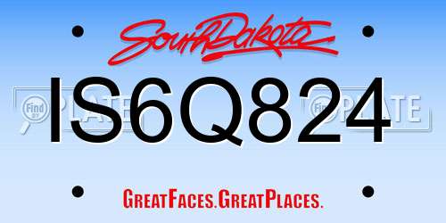IS6Q824 South Dakota License Plate