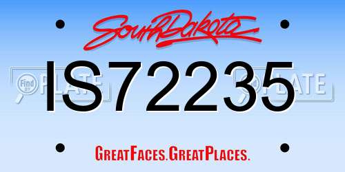 IS72235 South Dakota License Plate