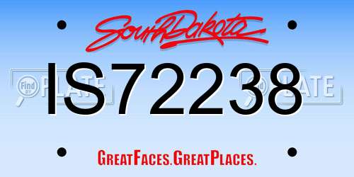 IS72238 South Dakota License Plate