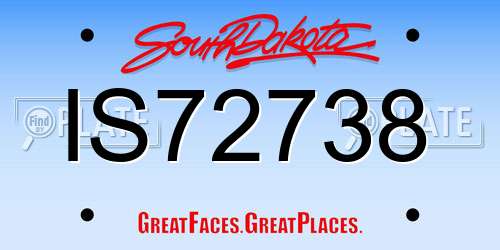IS72738 South Dakota License Plate