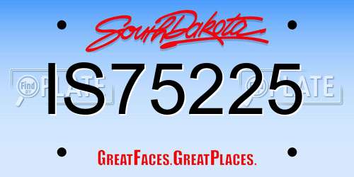 IS75225 South Dakota License Plate