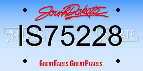 IS75228 South Dakota License Plate