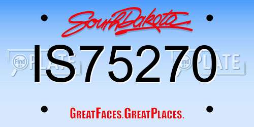 IS75270 South Dakota License Plate