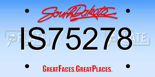 IS75278 South Dakota License Plate
