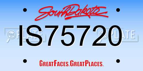 IS75720 South Dakota License Plate