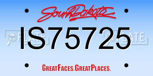 IS75725 South Dakota License Plate