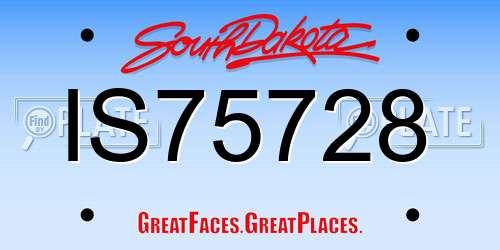 IS75728 South Dakota License Plate