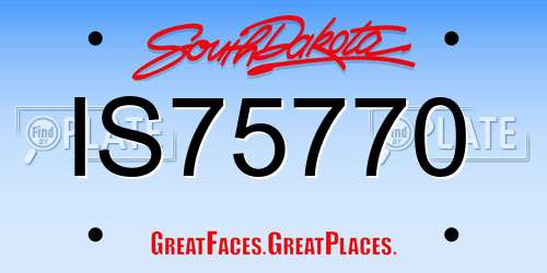 IS75770 South Dakota License Plate