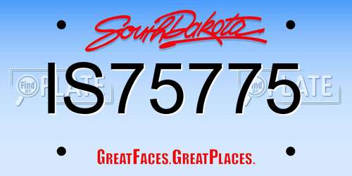 IS75775 South Dakota License Plate