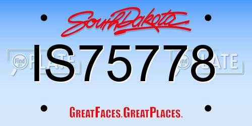 IS75778 South Dakota License Plate