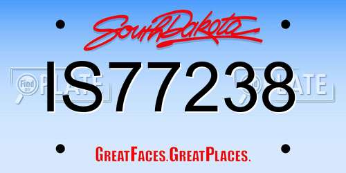 IS77238 South Dakota License Plate