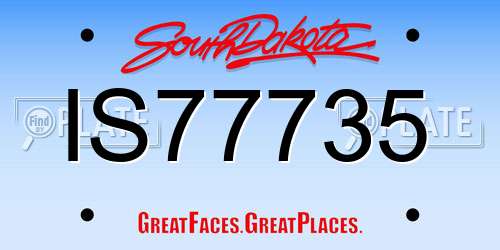 IS77735 South Dakota License Plate