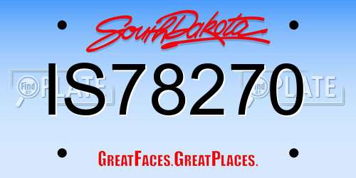 IS78270 South Dakota License Plate