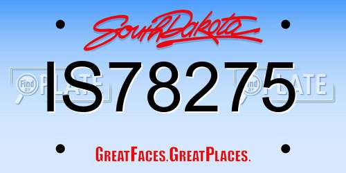 IS78275 South Dakota License Plate