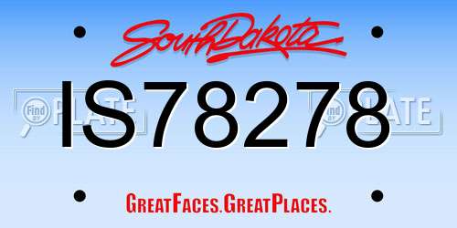 IS78278 South Dakota License Plate