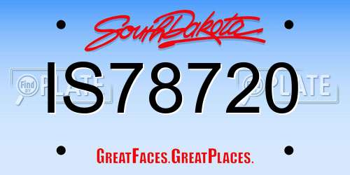 IS78720 South Dakota License Plate