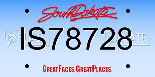 IS78728 South Dakota License Plate