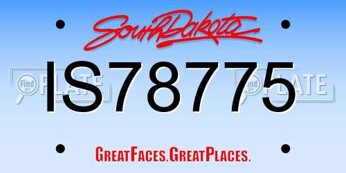 IS78775 South Dakota License Plate