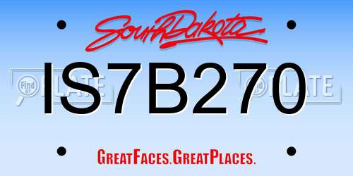 IS7B270 South Dakota License Plate