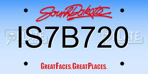 IS7B720 South Dakota License Plate