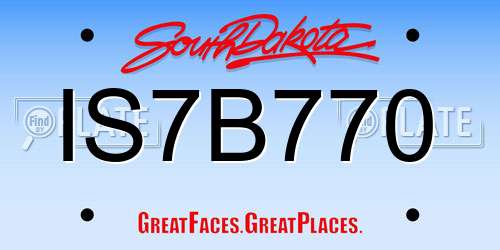 IS7B770 South Dakota License Plate