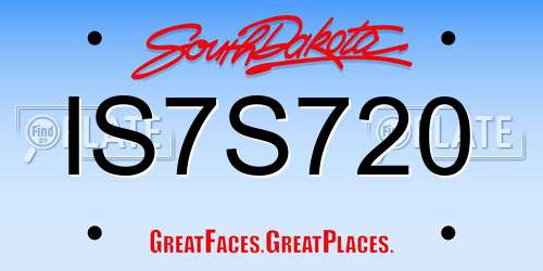 IS7S720 South Dakota License Plate